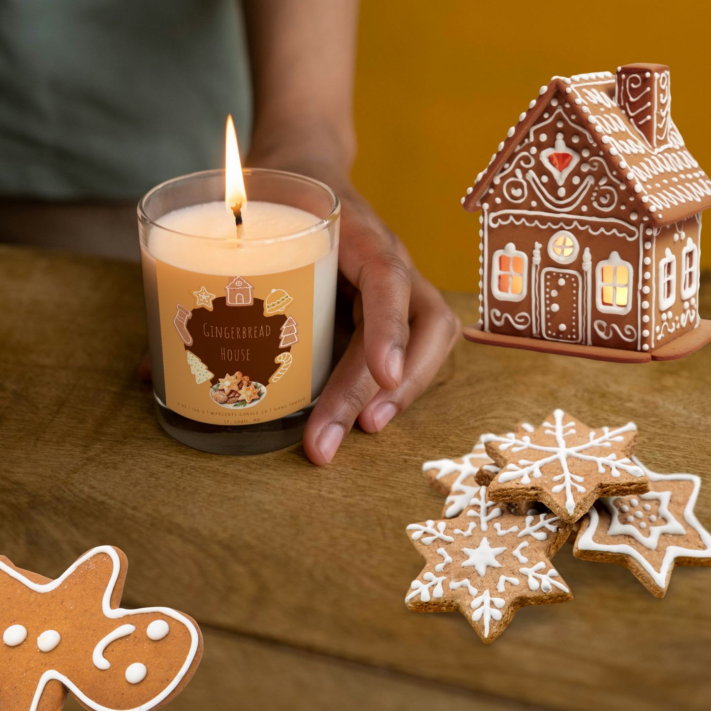 Gingerbread House Candles